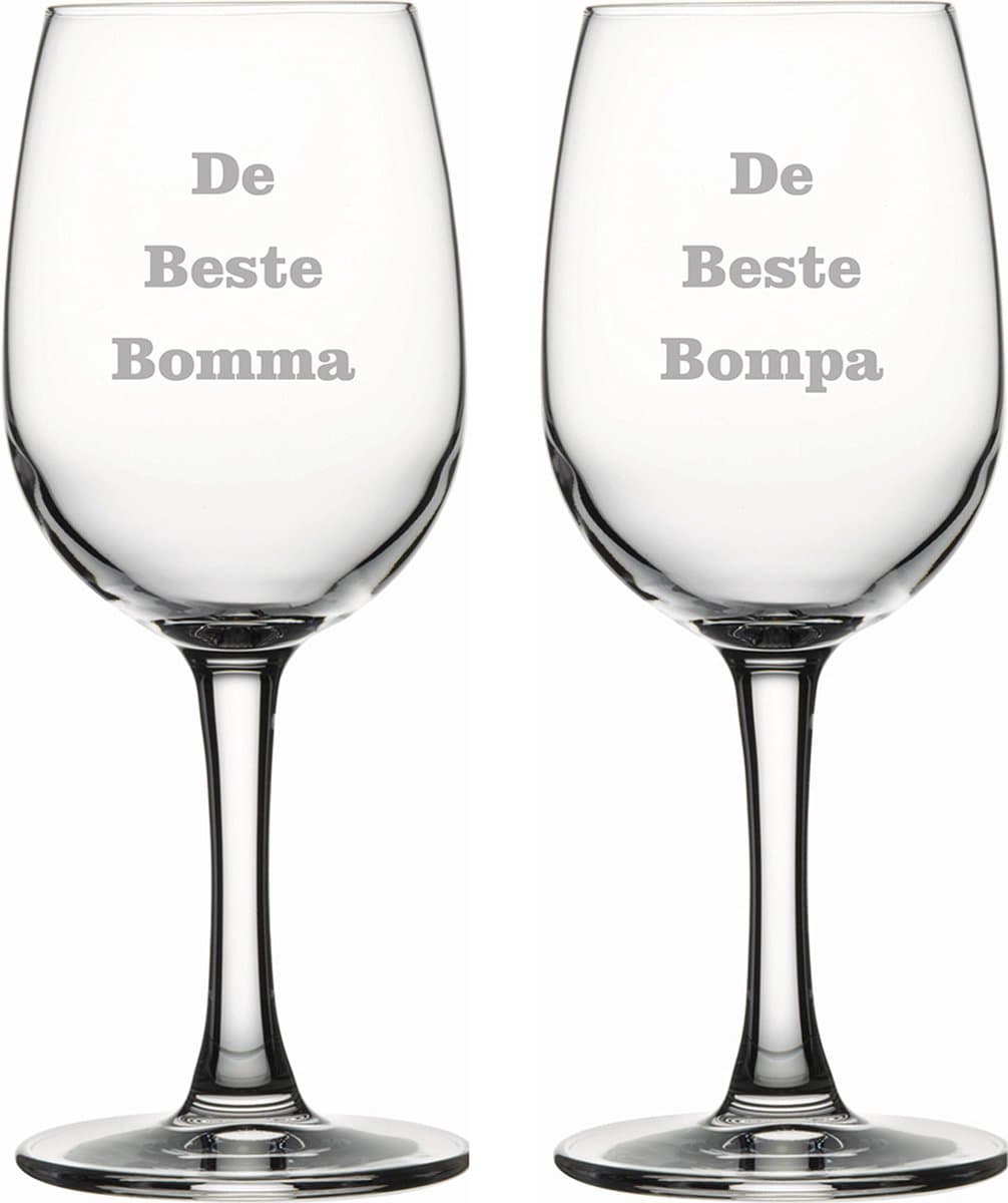 Gegraveerde Wijnglazen: De Beste Bomma & Bompa gift - 1/1