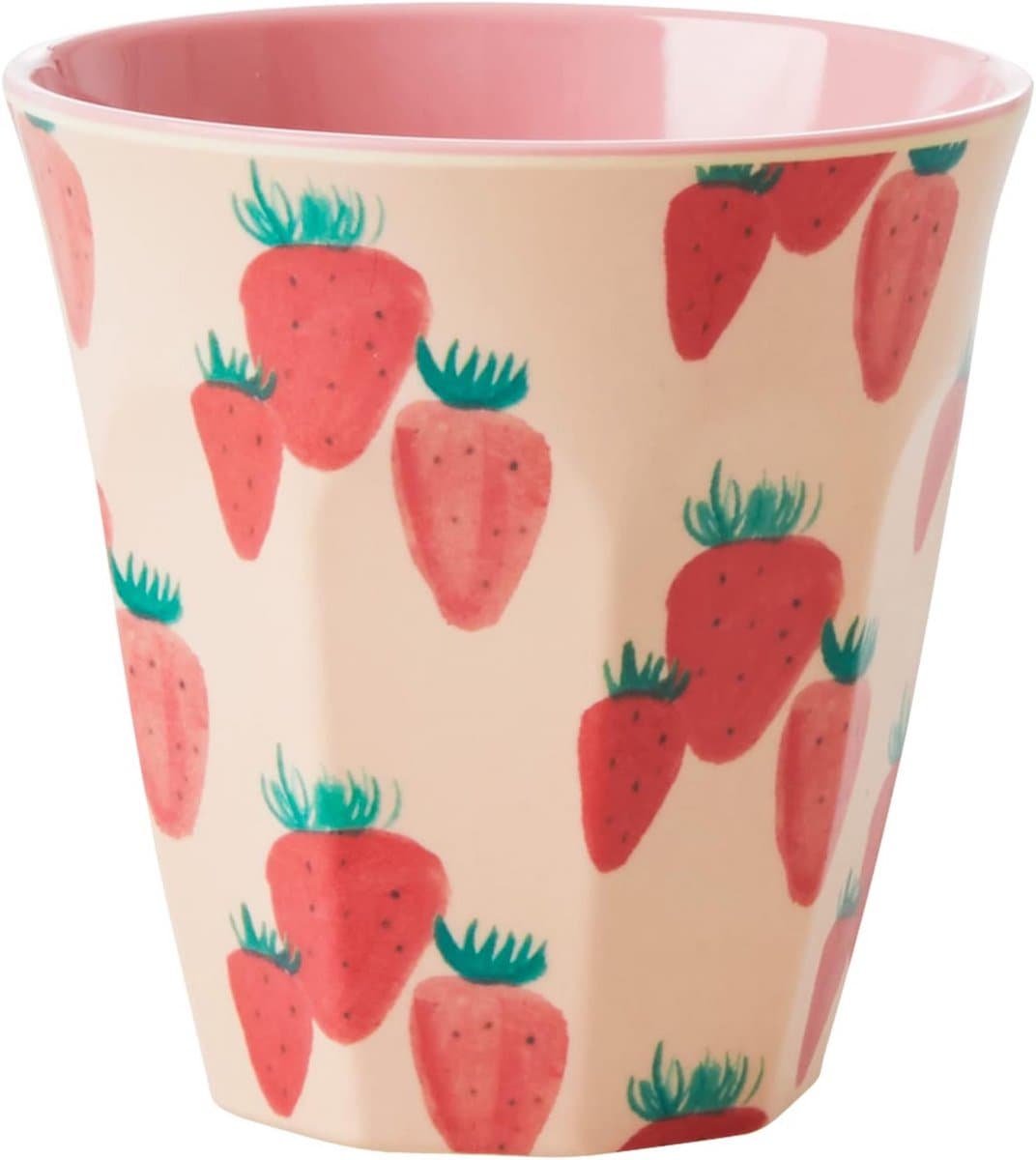 Vrolijke melamine beker met aardbeienprint 🍓 cadeau - 1/1