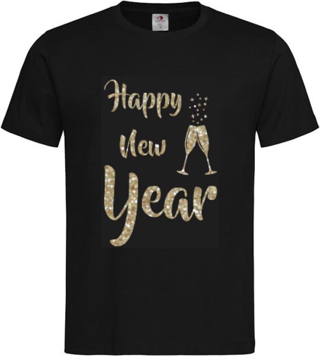 Vrolijk Nieuwjaar T-shirt met Glitter Tekst