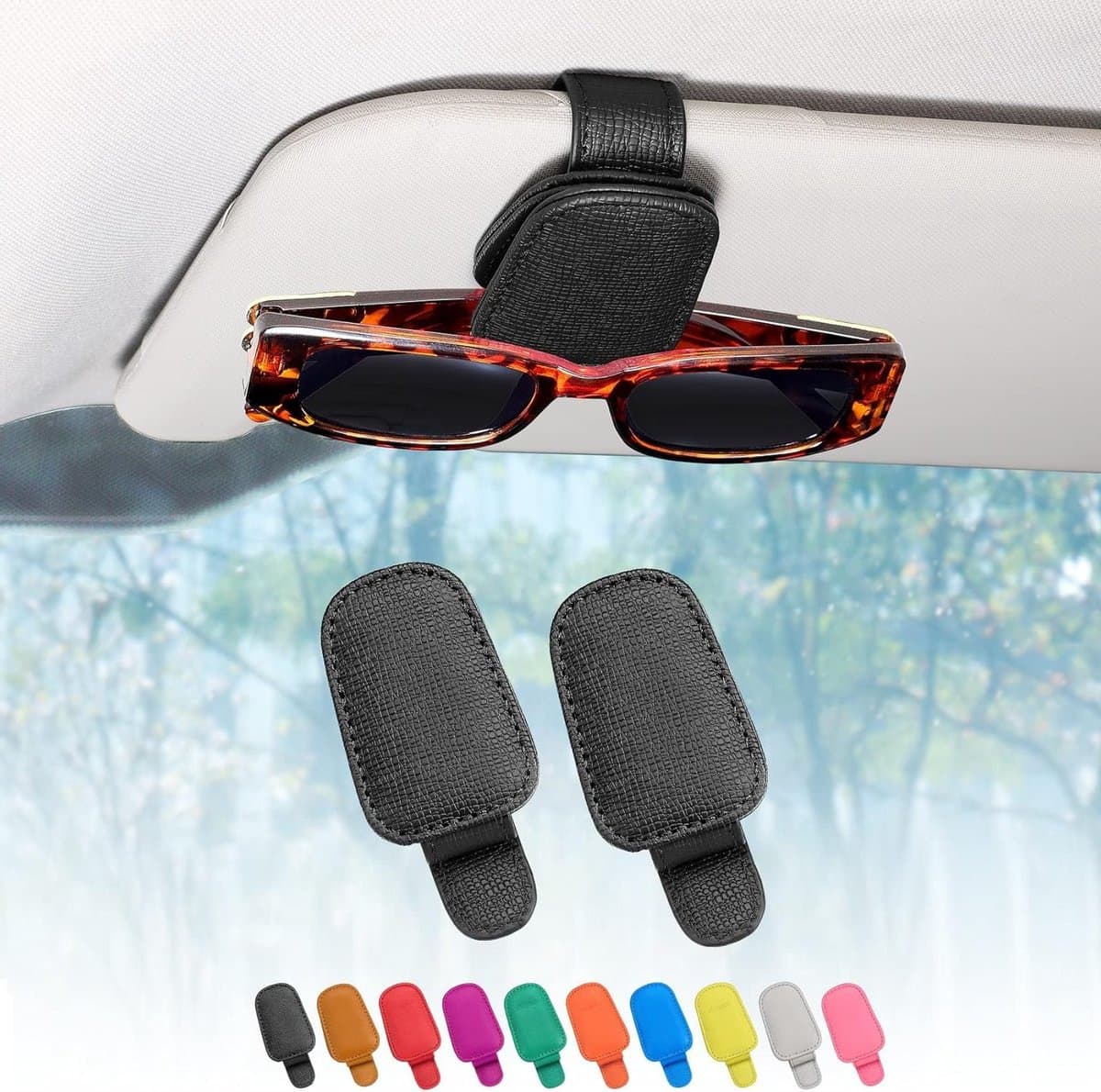 Stylish Magnetic Car Sunglasses Holders (Set of 2) gift - 1/1