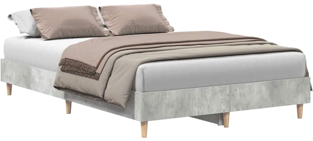 vidaXL Concrete Grey Bedframe for Restful Sleep