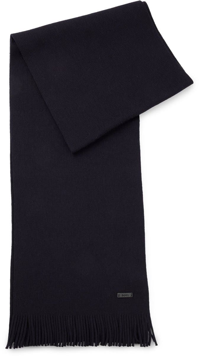 Your BOSS Responsible Dark Blue Wool Scarf gift - 1/1