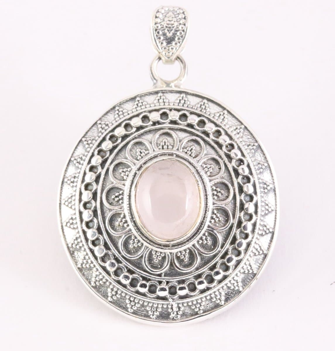 AsiAsia Zilveren Rozenkwarts Hanger: Handgemaakte Elegantie cadeau - 1/1